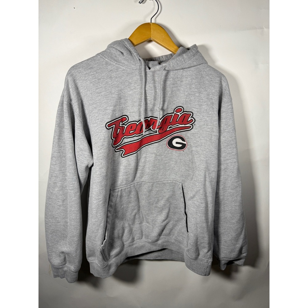 Red‎ Oak Sports Wear Georgia Bulldogs Hoodie Mens Size L Gray Pullover Athletic